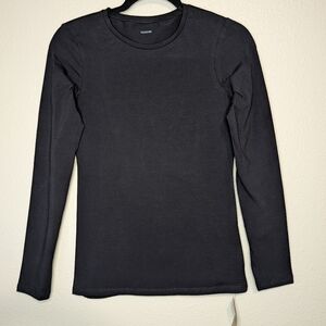 NWT Tezenis Classic Long Sleeve Shirt Black Size Medium Organic Cotton